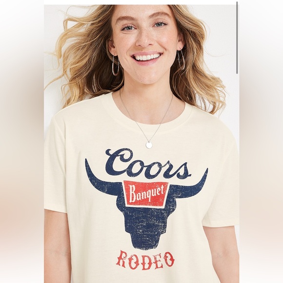 Coors Tops - Coors Banquet Rodeo Graphic Tee – White – Size XL